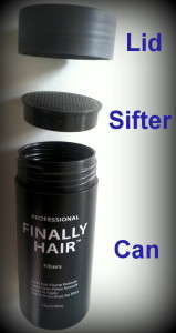hair loss fibers bottle open so you can refill it